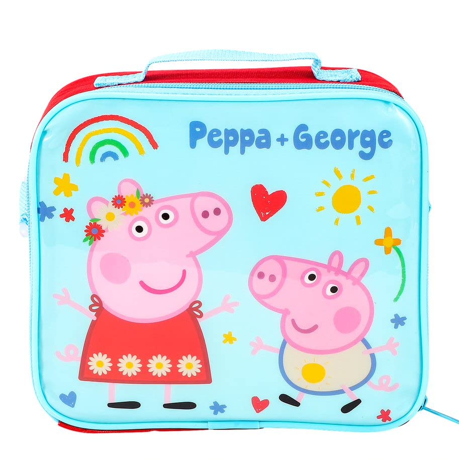 TDL Favourite Pig & George Lunch Bag with Rainbow Children's School or Travel Dinner Bag