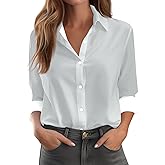 Blouses for Women Dressy Casual Long Sleeve Button Down Valentines Shirts Cute Heart Print Tops Business Work Outfits