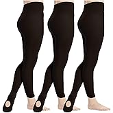 DIPUG 1/2/3 Pairs Girls' Convertible Ballet Tights/Soft Transition Dance Tight(Toddler/Kids)
