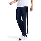 Tallemon Tall Men's 34/36/38 Inseam Track Pants Warm-up Sweatpants Open Hem Tracksuit Bottoms for Gym Athletic Workout