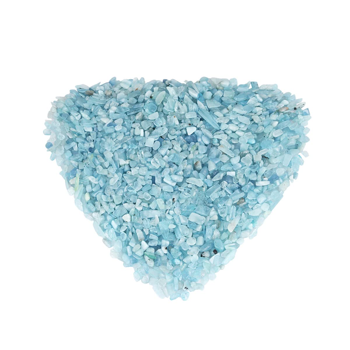 Nupuyai 0.5lb Aquamarine Crystal Chip Stones, Irregular Shape Tumbled Crushed Healing Stones Quartz Rocks for Home Decor