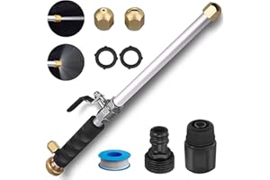 CONGDAREN Jet Nozzle Power Washer for Garden Hose Hydro Jet Nozzle 2-in-1 High Pressure Washer Tools with 2 Different Nozzles and Hose Quick Connectors(Black)