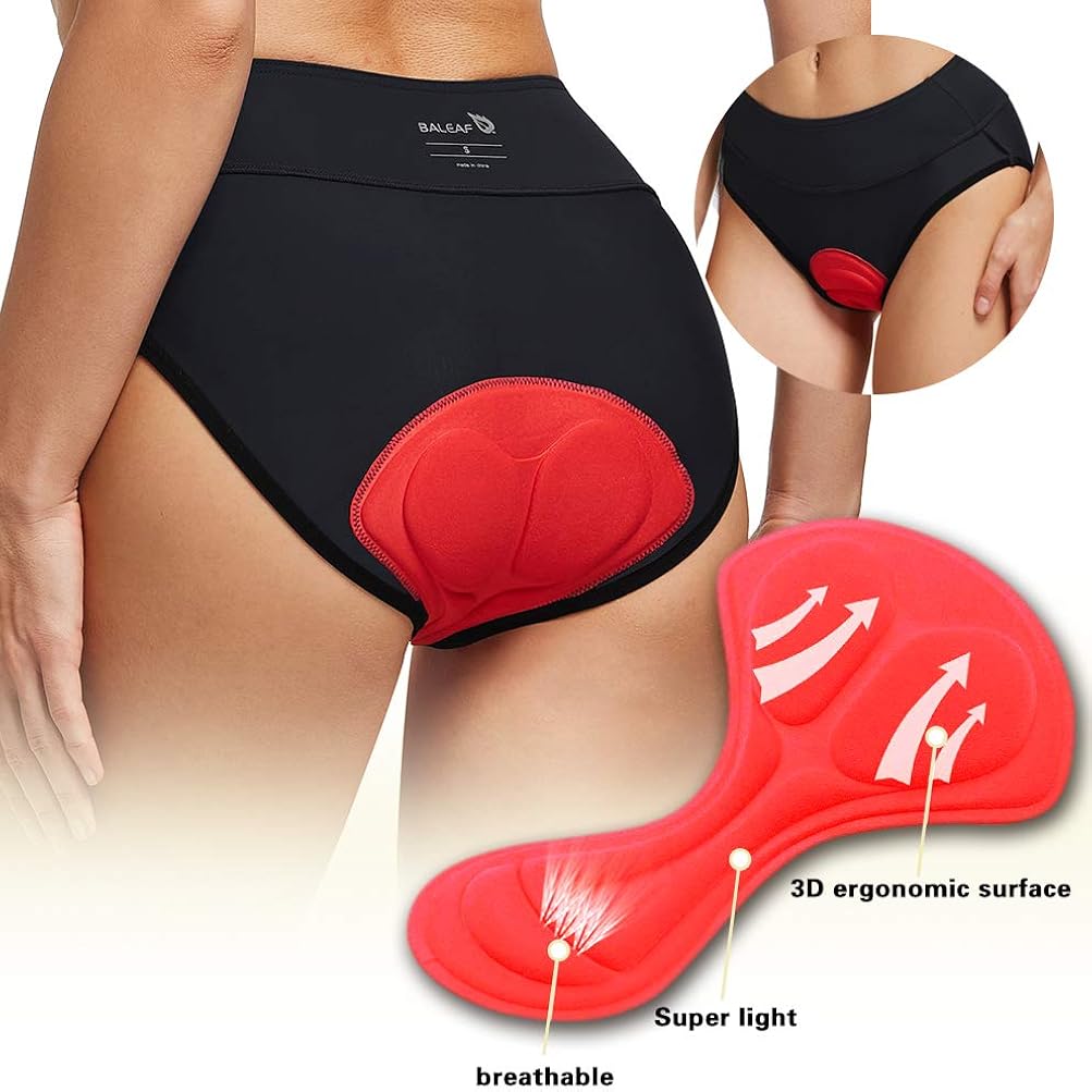 BALEAF Women's Cycling Underwear 3D Padded Gel Chamois Bicycle Bike Shorts High Waist Spinning Shorts Mountain Biking Briefs: Clothing