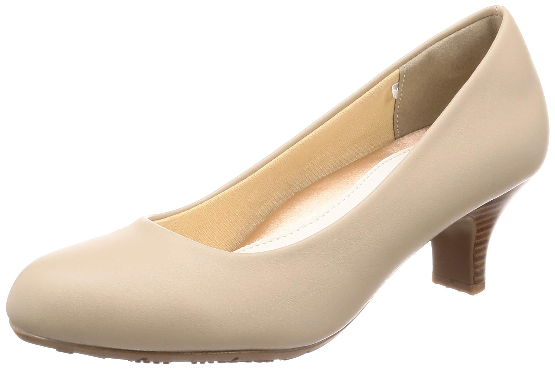 [レディワーカー] パンプス アシックス商事 幅広3E相当5.5cmヒール ラウンドトゥ軽量パンプス レディース LO-16030 ライトベージュ 23.5 cm 3E商品画像