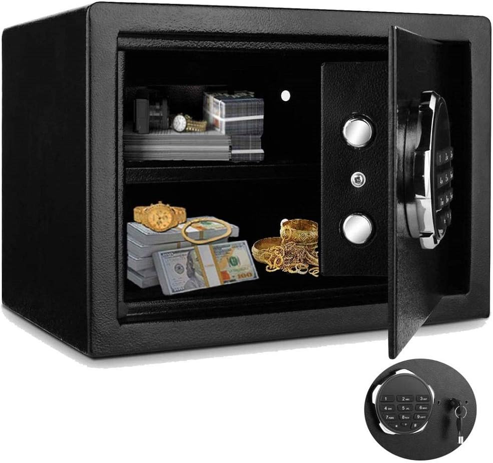 Safe Box, Wesoky Fireproof Lock Box Security Safe, Home LCD Digital Safe Box for Passports Money Cash Jewelry Storage - 0.57 Cubic Feet Cabinet Safe
