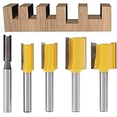 Bestgle 1/4-Inch Shank Straight Dado Router Bit Set Carbide Wood Milling Cutter Woodworking Tools, Cutting Diameter 1/4",3/8"