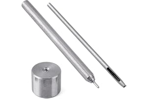 2mm/0.08in Eyelet Punch Tool Kit with Base & Ram, Stainless Steel Eyelet Hole Punch Die & Fastener Installation Tool Grommet 