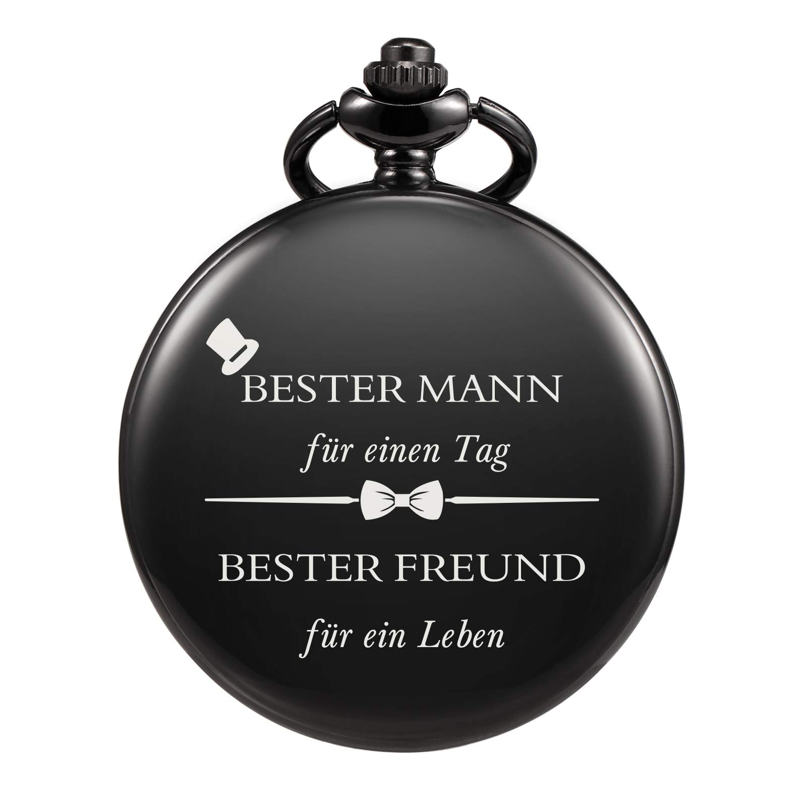TREEWETO Pocket Watch - Personalised Engraved Best Man Pocket Watch Quartz Fobwatch - Groom Gifts for Wedding | Best Man Gifts Best Man Pocket Watch Wedding Gift, 1. Best Man