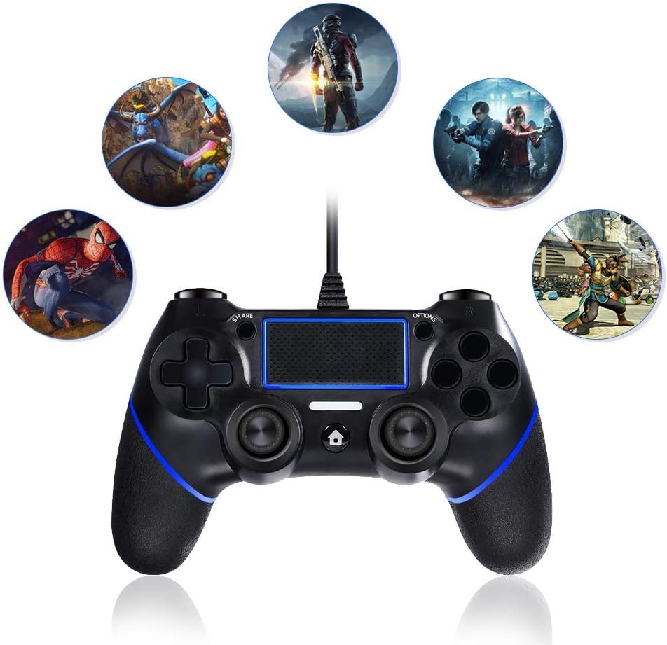 Amazon Nuyoo Ps4 コントローラー Pc Usb ゲームパッド 有線ゲームパッド Ps3 Pc Ps4対応 Blue Nuyoo ゲームパッド 通販