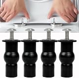 Mclcvp7re 4 Pack Universal Toilet Seat Screws Hinges Bolts Fittings Black view 1