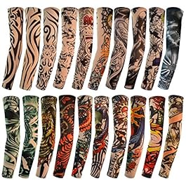 HOVEOX Tattoo Arm Sleeves Temporary Fake Slip on Arm Protector Pack of 6pcs (20pcs random)