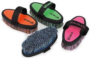 Shires Equestrian Ezi-Groom Grip Horse Body Brush (Orange)