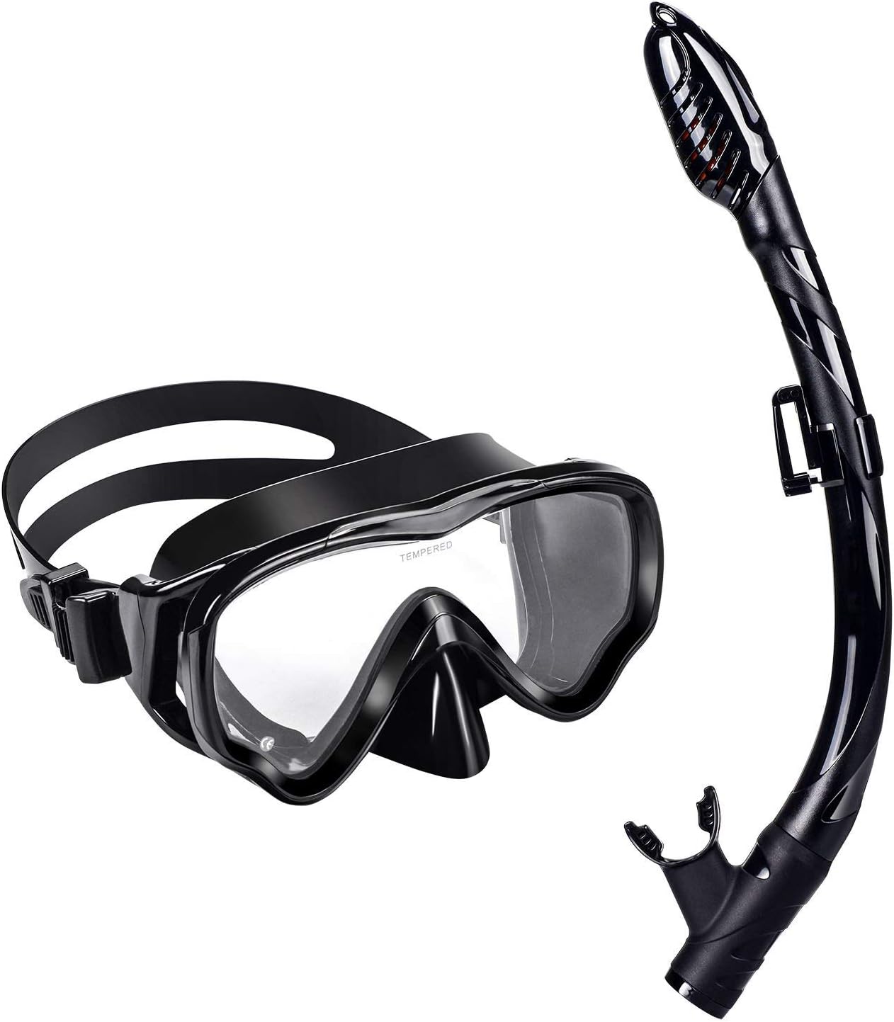 UPhitnis Kids Snorkel Set - Dry Top Snorkel Mask with Big Eyes for Childs, Boys, Girls - Anti-Fog and Anti-Leak Snorkeling Mask and Snorkel for Children Age 4-12