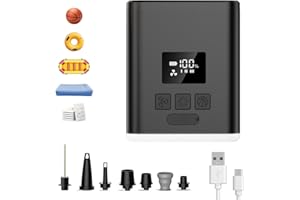 ZOPOM Air Pump for Inflatables Mini Air Mattress Pump Portable Electric Air Pump for Pool Floats,Swimming Rings, Sleeping Pads, Vacuum Storage Bags 5X with 5000mAh Battery & Light, USB Rechargeable