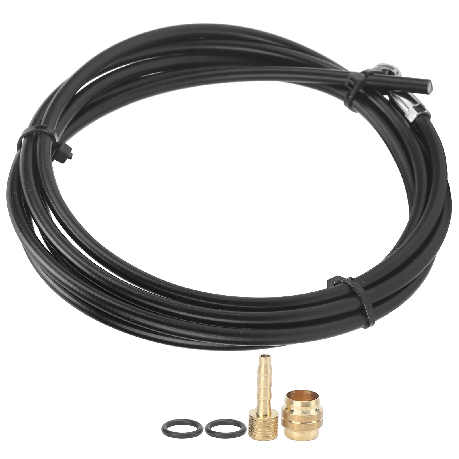 Dilwe Bike Brake Oil Tube, Rubber Bike Brake Hose Kit 2M Bike Brake Hose Oil Tube Compatible for MAGURA MT4/MT4E/MT5