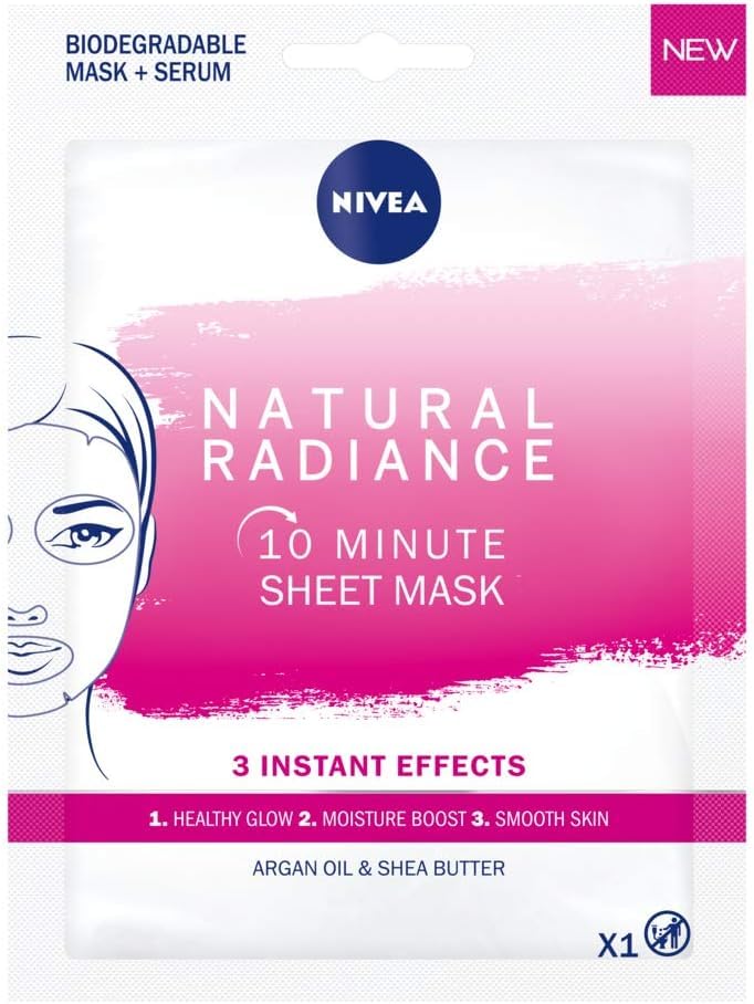 NIVEA 10 Minute Natural Radiance Sheet Mask, Pack of 15