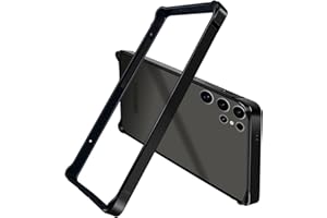 AOPNN New Aluminum Frame Metal Bumper Frame Slim Hard Cover Suitable for Samsung s25ultra case, Metal Frame with Soft Inner Bumper, Raised Edge Protection (Titanium Black, Galaxy S25 Ultra)