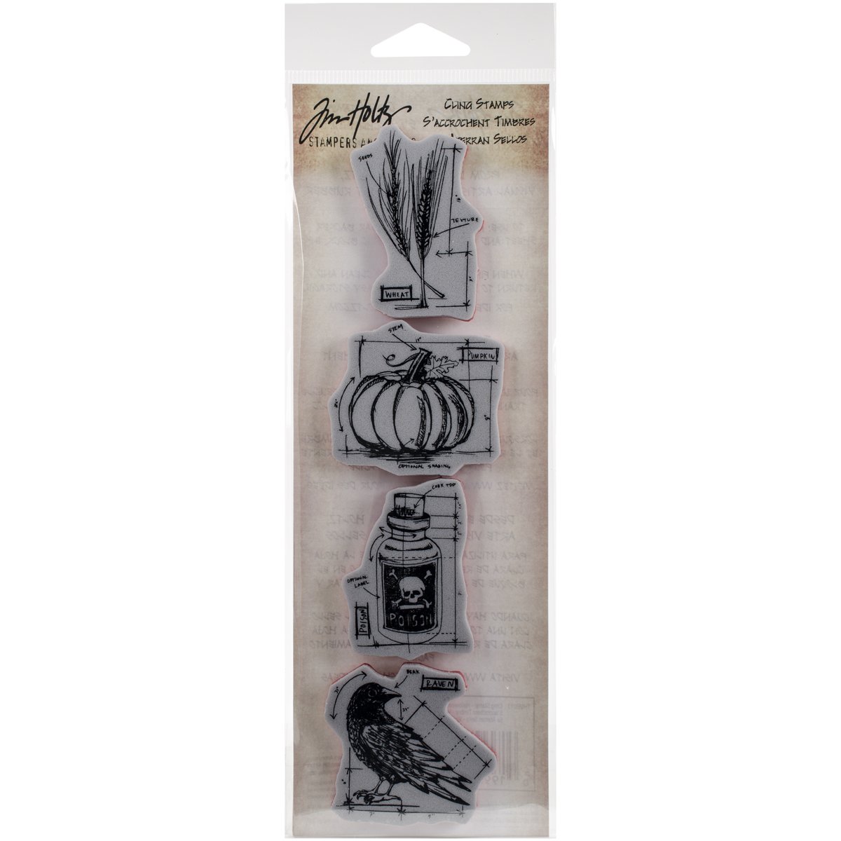 Stampers Anonymous_AGW Halloween 2 Mini Blueprints Strip, Grey