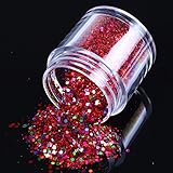 ECBASKET New Arrival Glizty Nail Powder Dust DIY Nail Glitter Slices Multy Shapes Slices Red