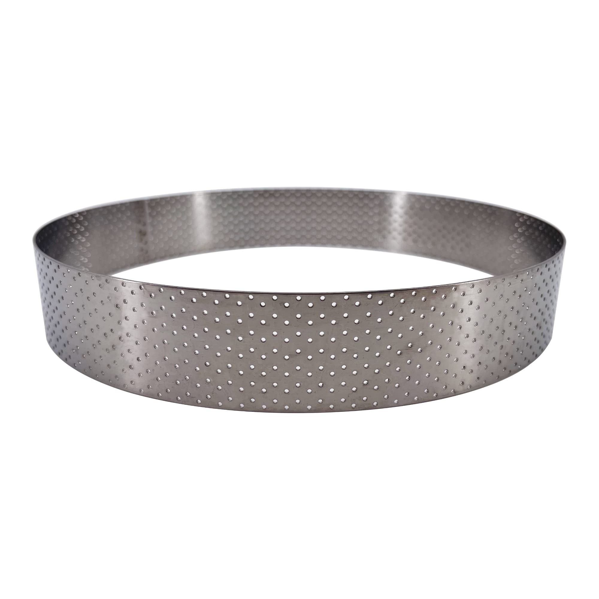 De Buyer Perforated Stainless Steel Straight Tart Ring - 205x35mm