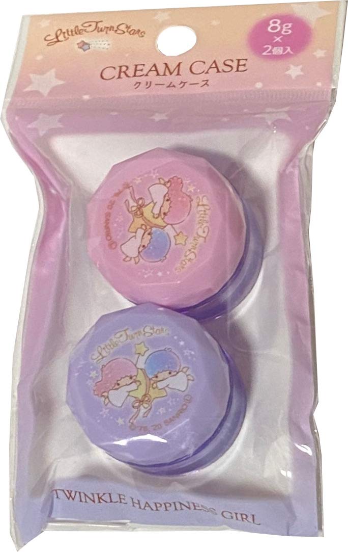 Sanrio Little Twin Stars Cream Container Cosmetic Case 8g with Spatula Makeup Travel Cases (Happiness)