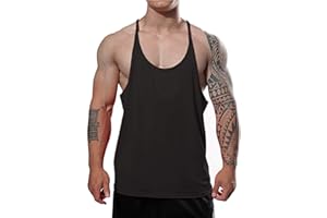 JEEING GEAR Men's Stringer Bodybuilding Workout Gym Tank Tops Training Y Back Cotton