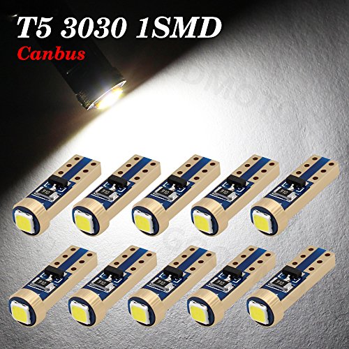 Boodled 10x super bright 3030 smd t5 canbus error free …
