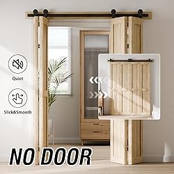 AONAYIOA 96"/8FT Bi-Folding Sliding Barn Door