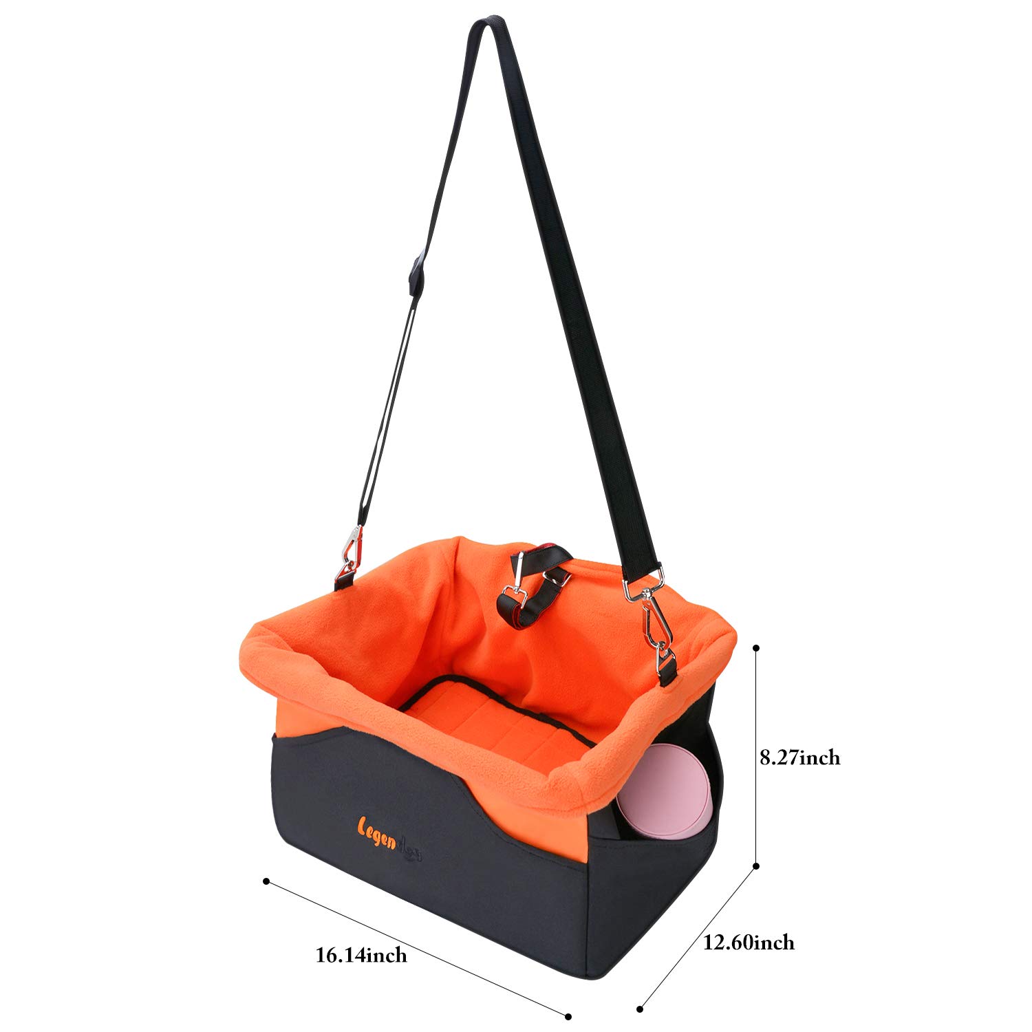 Legendog Dog Car Seat, Pet Booster Portable Travel Pet Car Seat Carrier for Dogs & Cats, Waterproof Pet Booster Carrier with Cushion & Adjustable Strap (Pet Car Seat)