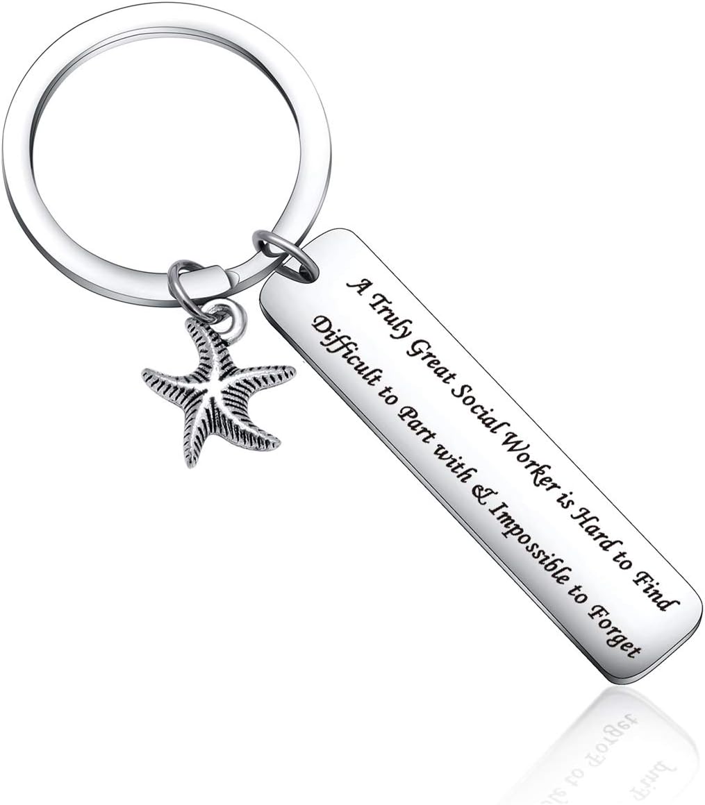 Social Worker Appreciation Gift for Social Worker Moving Away Gift Farewell Keychain Social Worker Birthday Gift Retirement Jewelry Mentor Gift Coworker Jewelry Volunteer Jewelry for Work Friend Gift
