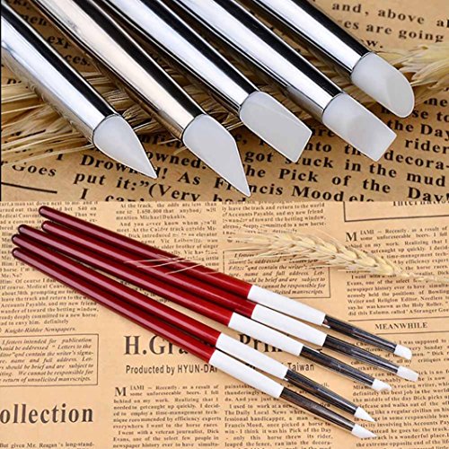 Sunsee 5pcs Silicone Nail Art Dotting Manicure Painting Drawing Polish Brush Pen Tool - Thumbnail 3