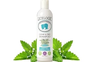 LiceLogic Clear & Free Lice Treatment Shampoo, 8oz, Peppermint - Effective Against Super Lice, Kills Eggs & Nits, Prevents & Repels Lice, Not Toxic, Naturally Derived Licezyme, No Harsh Chemicals