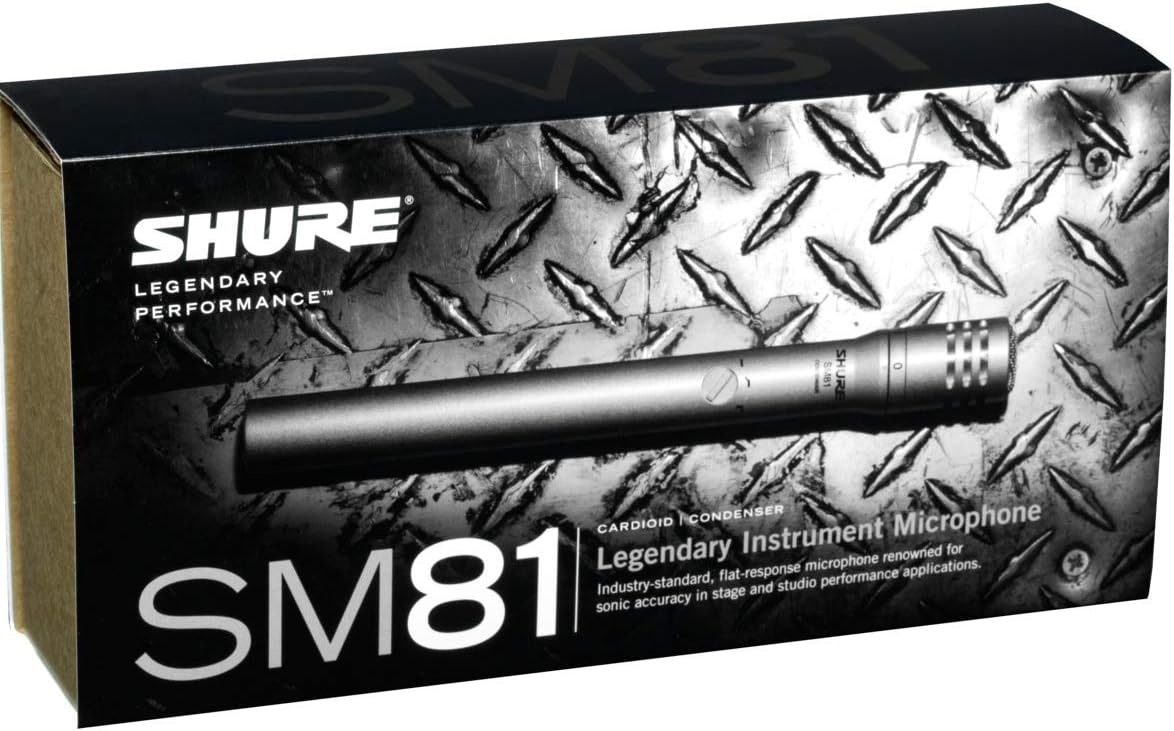 Shure SM81-LC Cardioid Condenser Instrument Microphone for Guitar Piano, and Cymbals, includes Swivel Adapter - Image 4