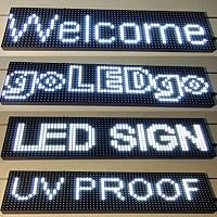 goLEDgo Splash WaterProof/UVProof Ultra bright White Color Programmable Scrolling LED Message Sign(True Size:25.3"Lx6.5"Hx1.2"D) Integrated Metal Case,UL Listed Power and Wirerope Chain for Wall Mount