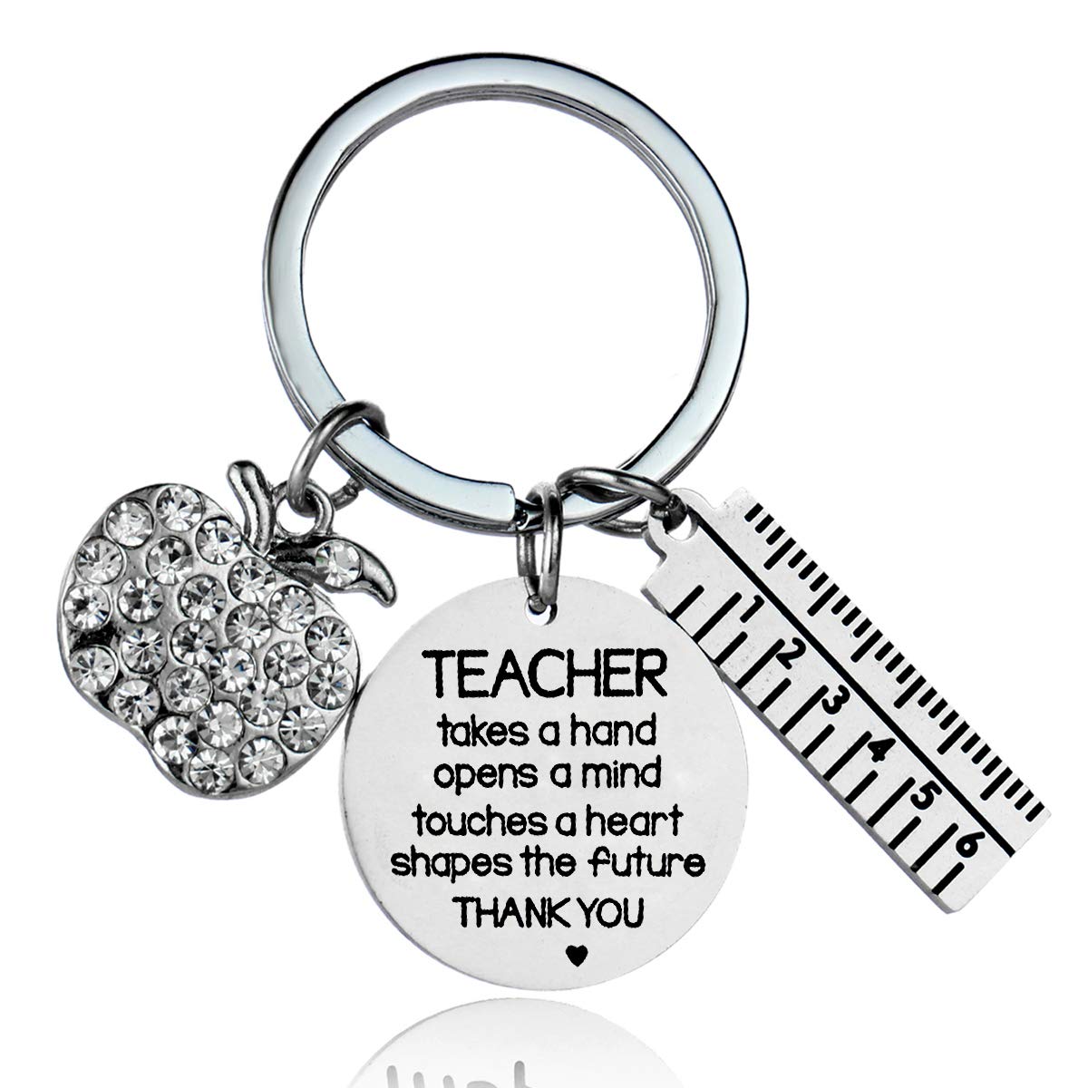 MADHAHEFU Teacher Gifts Teachers Keychain Jewellery Thank You Gifts for Women Men from Graduates Students (Teacher Takes a Hand)