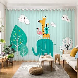 yug Cortina Patrón De Dibujos Animados Lindo Habitación De Los Niños