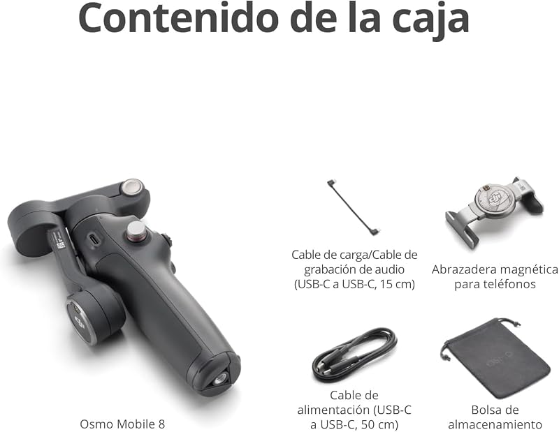Pack Estándar DJI Osmo Mobile 8, estabilizador para Smartphones