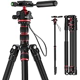 NEEWER 77" Camera Tripod Monopod with 360° Ball Head & Arca Type QR Plate, Compact Aluminum Lightweight Travel DSLR Video Tri