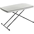 Iceberg Small Camping Personal Folding Table, Heavy Duty Utility Table, Adjustable Height, Platinum, 19.5” L x 30” W x 28" H