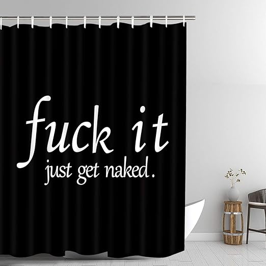 Amazon Com Bathroom Shower Curtain Black And White Funny Quotes