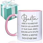 Gououoii Bestie Coffee Mugs for Women - Best Friend Coffee Mugs for Women - Friendship Gifts for Her - Christmas Birthday Gifts for Friends Bestie 11 OZ