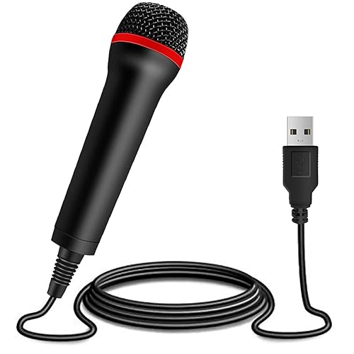 4M 13FT Wired USB Microphone for Rock Band, Guitar Hero, Let's Sing  Compatible with Sony PS2, PS3, PS4, PS5,