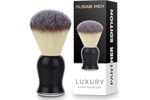 RUBAB MEN Premium Shaving Brush for Men Made with Cruelty-Free Soft Bristles |Panther Edition| Experience Luxury Wet Shave | Boosting an Elegant Black-Toned Handle Handcrafted by Master Craftsman