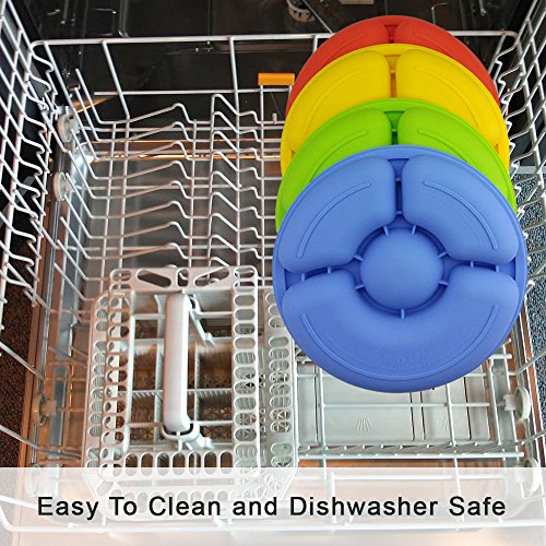 Silicone Toddler Plates, Divided Plates for Kids(4 Pack) 8 inch