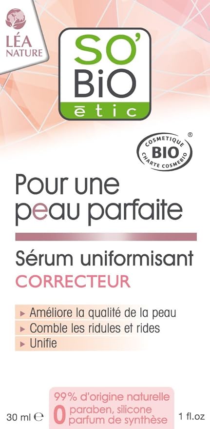 title=So'Bio étic Siero uniformante, correttore per una pelle perfetta, 30 ml