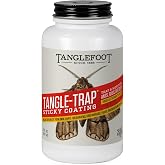 Tangle-Trap Sticky Coating, 8oz Brush-On Adhesive with Built-in Applicator for Creating Tacky Surfaces on Boards, Stakes, and Non-Porous Materials for Garden and Greenhouse Use