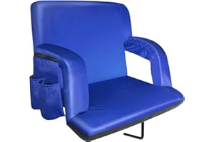Avocahom Portable Stadium Seat Chair Extra Wide 25Inch Reclining Bleacher Seat w/Padded Backrest & Armrests, Waterproof & Anti-Slip, Camping, Concerts, Sports
