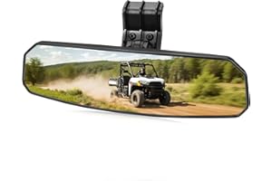 SHEJISI UTV Rear View Mirror Compatible with Can Am Defender HD10 HD9 HD8 HD7 HD5,Polaris Ranger 500 570 900 XP 1000 XP/Crew, No Drilling Modification, Easy Installation, Clear and Large Field of View