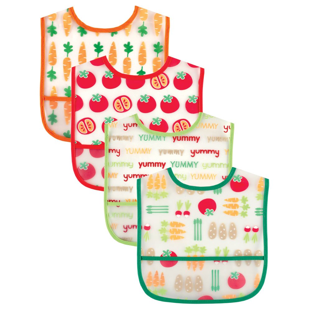 Luvable Friends Unisex Baby Waterproof PEVA Bibs, Blue, One Size