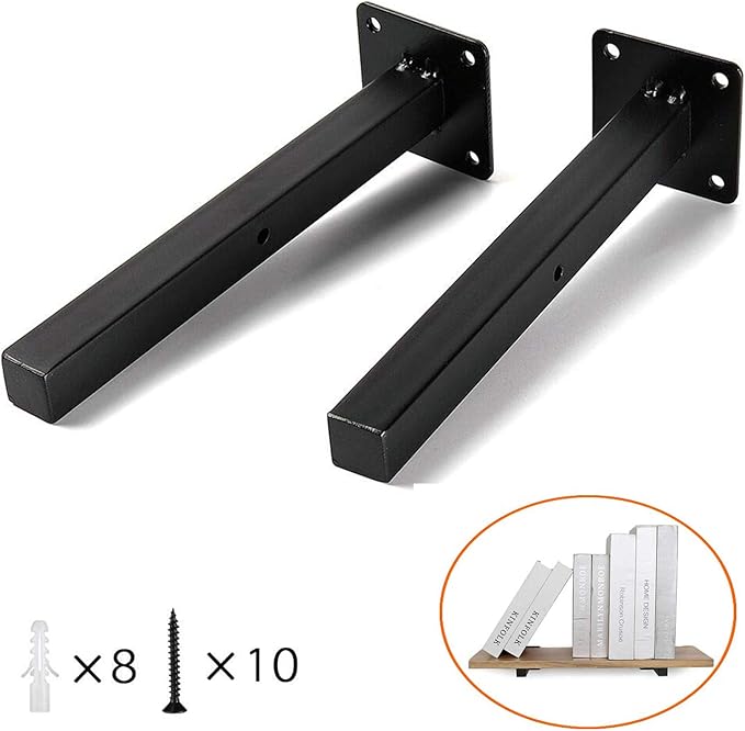 Heavy Duty Floating Shelf Brackets 8" Blind Industrial Metal Shelf